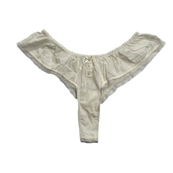 For Love & Lemons Venetia Thong in Vintage Cream - Picture 1 of 5
